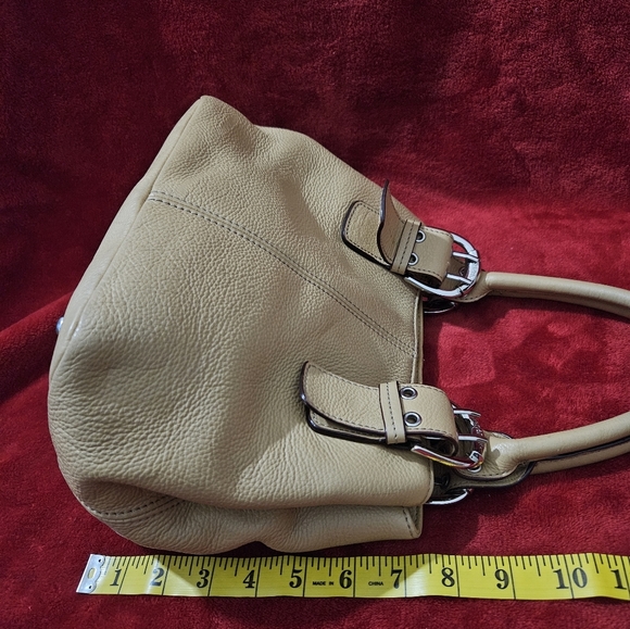 Tignanello Light Tan Pebble Leather Tote/Satchel - Picture 6 of 10